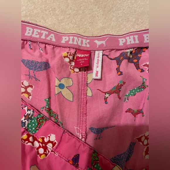 Vs. pink y2k (2008) Phi BETA PINK animal sleep pants-large EUC - Picture 7 of 9